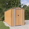 Rantry Mobile Capanno Giardino Capanno Attrezzi da Giardino Casetta Attrezzi Giardino Casetta da Giardino in Lamiera Casetta da Giardino Marrone Chiaro 192x440x223 cm Acciaio Zincato