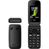 Majestic SILENO 42 FLIP BK - Senior phone display 2.4", Dual SIM, wireless audio, fotocamera, flip attivo, tasto SOS, Base di ricarica, Nero