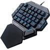 CCYLEZ Tastiera a una mano, tastiera meccanica da gioco luminosa RGB con funzione di definizione macro, retroilluminazione USB Tastiera cablata USB a 35 tasti per