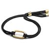 PANDORA 14k gold-plated bracelet with black cord