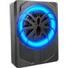 Realdio Subwoofer Attivo Sottosedile 10 Pollici 1000W, Luce Blu | Amplificatore Integrato e Illuminazione Ambientale per Veicoli, Design Compatto Salvaspazio per Musica, Guida e Viaggi