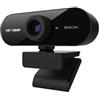 Nilox, Webcam HD 1080p, 30 fps con messa a fuoco fissa, microfono integrato, angolo di visione 78°, cavo da 160 cm, compatibile con Windows e Mac OS, Plug & Play, nero