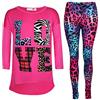 A2Z 4 Kids Bambini Ragazze Amano A La Moda Top Moda Leggings Completo Casual Festa Abbigliamento Completo Nuovo Età 7-13