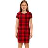 A2Z 4 Kids Vestito da bambina, tinta unita, a maniche corte, aderente, aderente, elasticizzato, maxi, comodo, estivo, per feste e feste, età 5-13 anni