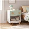 [en.casa] Comodino per Bambini con Cassetto 47x40x35 cm Verde Menta | Tavolino per Cameretta, Mobiletto Basso da Letto o Zona Gioco, con Vano Scomparto Aperto, Piedini in Legno