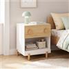 [en.casa] Comodino per Bambini con Cassetto 47x40x35 cm Effetto Rovere | Tavolino per Cameretta, Mobiletto Basso da Letto o Zona Gioco, con Vano Scomparto Aperto, Piedini in Legno