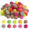 ERINGOGO 100 palline in rattan per aromaterapia, colori colorati, decorazione da appendere per feste, matrimoni, cameretta dei bambini, feste di Natale, riempimento di vasi e progetti di bricolage