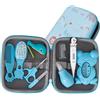 PLIC CARE - Astuccio per la cura del bambino blu - Fin dalla nascita - 9 Essenziali per la cura - Termometro rettale, Termometro da bagno, pettine, spazzola, lime, mosca per neonati... - Kit completo