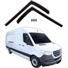 J&J AUTOMOTIVE GP Deflettori per Mercedes Sprinter W907 dal 2018, 2 pezzi | 2 deflettori GP per Mercedes Sprinter W907, policarbonato flessibile, finitura nera, canale del finestrino.
