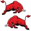 QULIN Adesivo Auto Bull Rosso 17,4 x 10 cm, Vinile di Alta Qualità, Resistente ai Graffi, Impermeabile, Resistente allo Sbiadimento