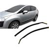 J&J AUTOMOTIVE HEKO Deflettori per Peugeot 3008 2009-2016, 2 pezzi | 2 deflettori HEKO per Peugeot 3008, PMMA 3 mm, fumé, canale del finestrino.