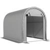 Outsunny Riparo portatile 244 x 152 cm, tenda per biciclette resistente all'acqua con porta a cerniera avvolgibile e telaio in acciaio zincato, Grigio Chiaro | Aosom Italy