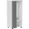 HOMCOM Armadio appendiabiti armadio contenitore mobile con tenda, asta di sospensione, 60 x 40 x 128 cm, bianco | Aosom Italy