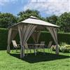 NATERIAL Gazebo 298x301 cm in acciaio grigio scuro, copertura tortora - Oxis NATERIAL