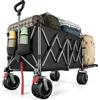 YEAUPE PRO Carrello Spiaggia 250KG, Carrellino con Ruote Grandi Girevoli a 360°, Tutti i Terreni, con rete elastica inclusa. Ideale per trasporto outdoor, prato e campeggio, 200-300L, Nero