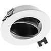 GTV OP-LINTOK-52 - Faretto da soffitto inclinabile, IP20, rotondo, Ø 90 x 29 mm, bianco/nero