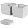 Compactor Scatole per Armadio Set 2 Organizer Taglia S - Scatole Portaoggetti 14x14x12 cm in Tessuto Grigio - Organizer per Biancheria, Calze e Accessori