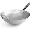 joeji's Kitchen Wok Acciaio al Carbonio 35 cm Fondo Tondo — Solo Gas