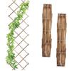 Relaxdays Grigliato in Legno per Rampicanti Allungabile 180x60 cm, Set 3 Tralicci Piante da Giardino e Balcone, Fiammato