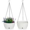 Relaxdays Vasi da Parete con Riserva d'Acqua, Set da 2, HxD 67x28,5 cm, Portafiori Sospeso per Esterni e Interni, Bianco