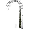 Relaxdays Mezzo Arco per Rose Rampicanti da Giardino, Sostegno per Piante, HLP: 245x130x36 cm, Supporto in Acciaio, Nero