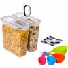 Relaxdays contenitori muesli ermetici, trasparente | misurini e etichette, PP, 3,7L set 2 pz con beccuccio