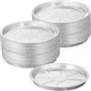 Relaxdays Vaschette in Alluminio per Barbecue, Set 100, HxD: 2,5x27,5 cm, Teglie Rotonde Torte, Grill e Cucina, Argento