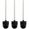 Relaxdays Scovolino per WC, Set da 3, Scopino da Bagno, Manico in Acciaio Inox, Testina Rimovibile, HD 35 x 8 cm, Nero