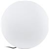 Eglo Lampada da Giardino Sfera Monterolo, Lampada da Esterno a 1 | Fiamma, Lampada da Terra in Plastica, Colore Bianco, Portalampada E27, Diametro 50 cm, IP65