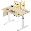 TRIUMPHKEY Scrivania Elettrica Regolabile in Altezza 120 x 80cm,3 Memoria,con Porta di Ricarica USB, Elettrica per Computer, Scrivania per Sedersi in Piedi, Beige