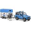 BRUDER 02588 - LAND ROVER POLIZIA CON TRASPORTO CAVALLI - FUORI CATALOGO