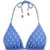 Maison Scotch Top Bikini Donna XS/S Blu Gemustert Triangolo Legato