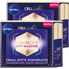 Nivea Cellular Luminous630 Anti-Macchie Crema Notte Rigenerante Multizona per Viso Collo Decolleté Formula con Acido Ialuronico ad Azione Rinforzante Rivitalizzante Rinfrescante - 2 Barattoli da 50ml