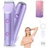 Carehabi Rasoio Elettrico Donna Rasoio Intimo Donna 2-in-1 Bikini Trimmer IPX7 Waterproof Cordless Shaver with Ceramic Blade Type-C Rechargeable Viola