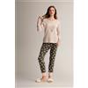 INFIORE PIGIAMA DONNA MANICA LUNGA SERAFINO WNT654614 VANILLA/MILITY