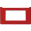 Vimar 14654.51 Plana placca 4 moduli, 14.25x8x0.9cm, Reflex rubino