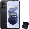 XIAOMI Smartphone Xiaomi REDMI Note 17 5G, 6GB di RAM, 128GB di memoria interna, colore nero (include cuffie Bluetooth)