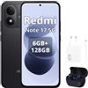 XIAOMI Smartphone Xiaomi REDMI Note 17 5G, 6GB di RAM, 128GB di memoria interna, colore nero (include caricabatterie da 67W e cuffie Bluetooth)