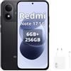 XIAOMI Smartphone Xiaomi REDMI Note 17 5G, 6GB di RAM, 256GB di memoria interna, colore nero (incluso caricabatterie da 67W)