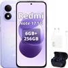 XIAOMI Smartphone Xiaomi REDMI Note 17 5G, 6GB di RAM, 256GB di memoria interna, colore viola (include caricabatterie da 67W e cuffie Bluetooth)