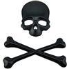 ROSETOR 1 adesivo in metallo con teschio 3D, per auto, bici, moto, colore: nero