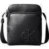 Calvin Klein Uomo Borsa a Tracolla Bold Pocket Reporter con Zip, Nero (Black), Taglia Unica