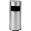 Relaxdays posacenere con cestino, acciaio inox, 30 l, colonna fumatori, HxD 60,5x23,5 cm, secchio estraibile, argento