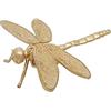 Tricune Scultura a forma di libellula dorata, in metallo massiccio, ornamento a forma di insetto, mini insetto, per casa, ufficio, giardino, scrivania, decorazione (libellula)