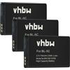 vhbw 3x batteria compatibile con Saiet Pronto Max, SCUDOtre+, BASIC smartphone cellulare (700mAh, 3,7V, Li-Ion)
