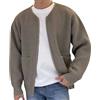Foweknow Cardigan da uomo, comodo, maglione invernale, caldo, elegante, taglie forti, tinta unita, per il tempo libero, semplicità, versatile