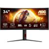 AOC G4 CU34G4 34" LED Monitor 3440x1440 WQHD UltraWide Black Red Gaming Display