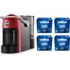Lavazza A Modo Mio Jolie Evo, Macchina per Caffè Realizzata con 36% di Plastica Riciclata, Macchina Espresso con 64 Capsule Lavazza A Modo Mio Crema e Gusto Classico Incluse, Rossa