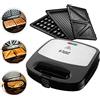 Russell Hobbs Piastra Elettrica a Contatto Multifunzione 3 in 1 - Sandwich, Piastra per Waffle, Griglia a contatto - Piastre Antiaderenti; Espandibile: Cake Pop, Mini Donut, Churros; Fiesta 24540-56