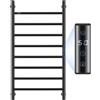 VEVOR Scaldasalviette Termoarredo, Portasciugamani Riscaldato con 8 Barre, Scaldasalviette Impermeabile con Timer e Display LED, 5 Livelli di Temperatura Regolabili, Montaggio a Parete, Nero
